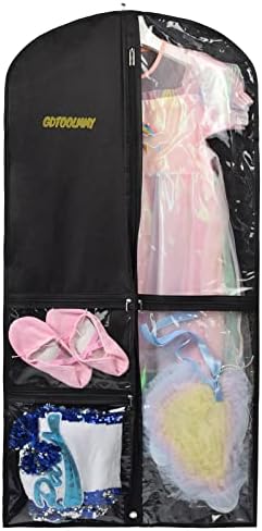 Waterproof Garment Bag by GDTOOLMMY - 39 Inch Dance Costume Garment Bag with Three Zipper Pockets for Weddings, Travel, and Storage - Protects Coats, Dresses, Jackets, and Shirts (1 Pack)
