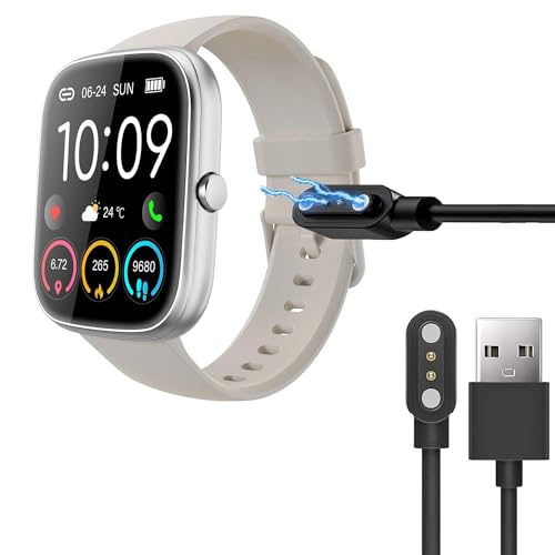 Blueshaweu Uaue Cavo di ricarica compatibile con smartwatch per uomo e donna T60 da 1,91", cavo di ricarica per Smartwatch Uaue T60 / CASCHO T60 (nero)