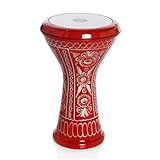 VD® Darbuka/Doumbek Cast Aluminum - Tuning Lugs & Rmvble Head (8 ½ in.) (Anatolian Motifs in Red)