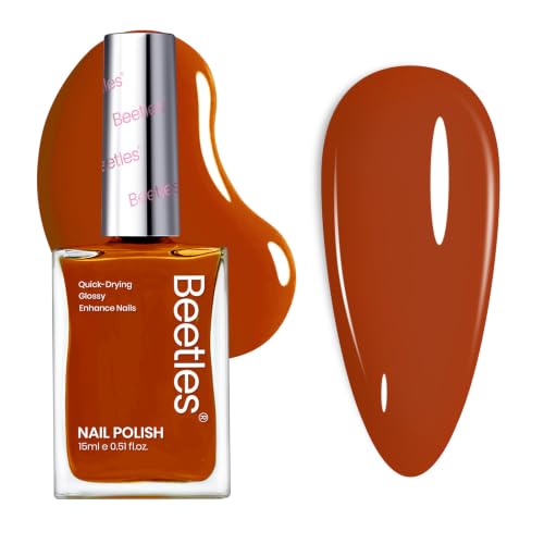 Beetles Burnt Orange Nail Polish, Quick Dry Regular Nail Polish Fast Air Dry