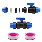 PE Robinet à boisseau sphérique Spécifications : Interface 32 mm Ruban d'étanchéité pour bague de doigt, joint en plastique indépendant 12 mm x 0,075 x 3 m (deux pièces)