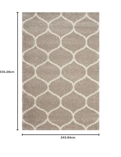 Image of Modern Plush Area Rectangular Rug For Bedroom Living Room Home Decor (8X11 Feet, Beige|Ivory)