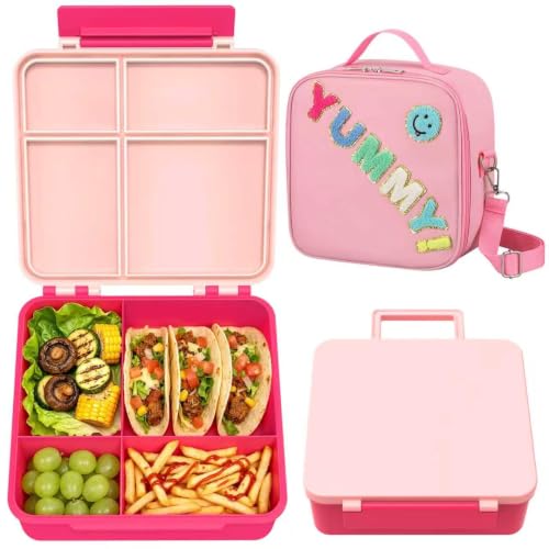Image of Kids Lunch Box with Lunch Bag Bento (Pink)