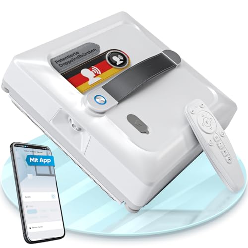 Lukonix W50D Fensterputzroboter – Fensterroboter mit 3-Düsen Sprühfunktion & Rollbürsten, Elektrischer...