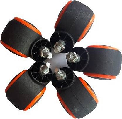 Image of K25 Heavy Duty Office Chair Nylon Twin Wheels Tyres Caster Screw Type /Load capacity-150 kg (Pack of 5 Pieces, Orange, 50 mm)
