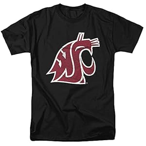 Washington State University Official Distressed Primary Unisex Adult T-Shirt, Washington State University, X-Large