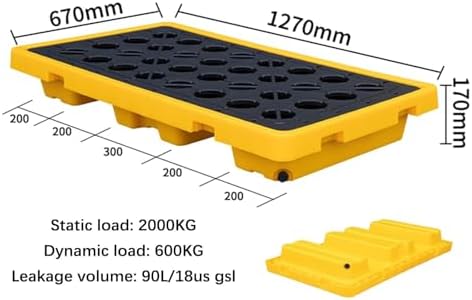 Modular Spill Containment Pallet - Leakproof Tray for Industrial & Garage Use, Anti-Slip Design, Perfect for Hazardous Material Management & Safety Compliance