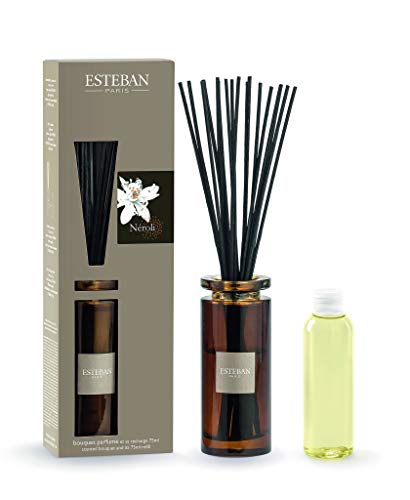 ESTEBAN vase diffuseur parfum maison NEROLI 75ml a à tiges avec vase verre