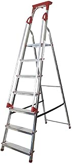 Abbey Aluminium Safety Platform Step Ladder With Handrail & Tool Tray 7 Tread