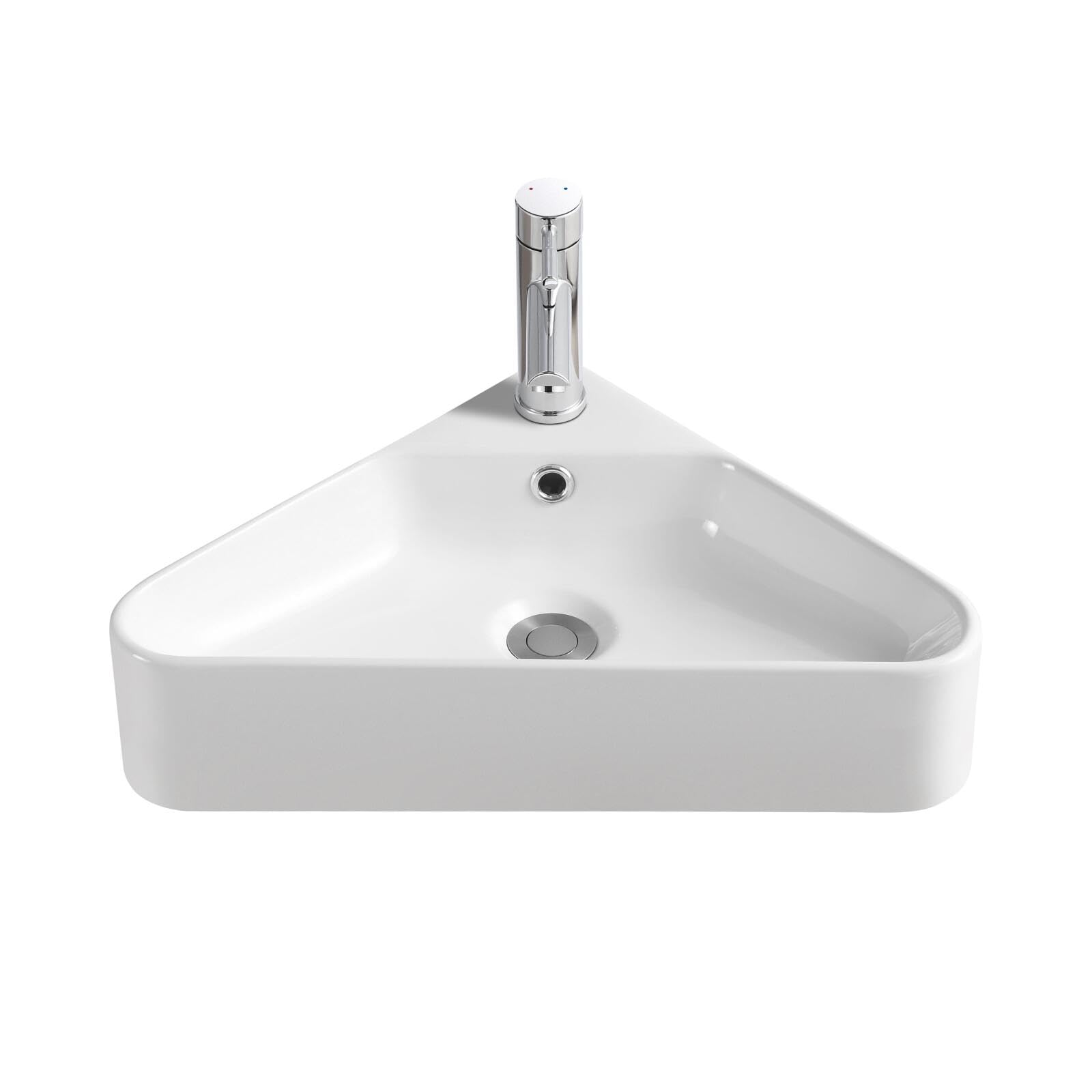 MOB-IN Lavabo angolare da appoggio in ceramica bianca 42,5 cm Margaux