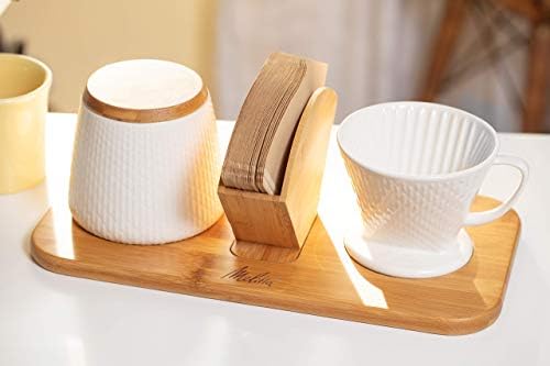 Artisan Porcelain Pour-Over Coffeemaker/Canister Set - White - Thumbnail 4