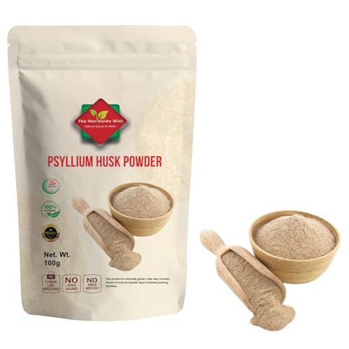 Psyllium Husk (100g/3.52oz) Easy Mixing Fiber Supplement, Finely Ground & Non-GMO Powder for Promoting Regularity
