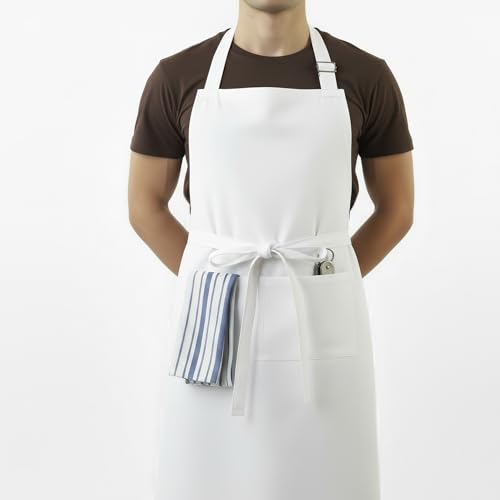 Image of Personalized Custom Apron - 100% Cotton, Adjustable Neck strap, Large Pocket - Unisex Apron for Men & Women - Cooking, Baking, BBQ, Customizable
