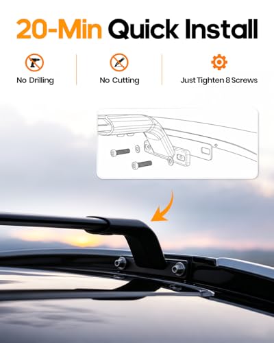 Image of 300lb Roof Rack Cross Bars Fit for 2021-2026 Jeep Grand Cherokee L 3-Row & 2022-2026 Jeep Grand Cherokee 2-Row, No-Drill All-Aluminum Crossbars for Roof Box, Kayak, Bike, Cargo & Accessories
