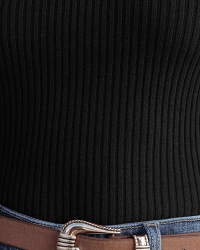 Image of Lacozy Women's Mock Neck Long Sleeve Tops Dressy Casual Fitted Ribbed Basic T Shirts
