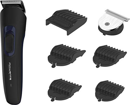 Immagine prodotto: Rowenta TN8930 Multistyle 7in1 Rasoio Multifunzione, per Barba e Capelli, con 7 Accessori, Nero/Blu
