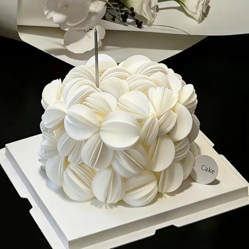 Papier gaufrette pour cupcakes de fête : 80 pièces rondes blanches taille L