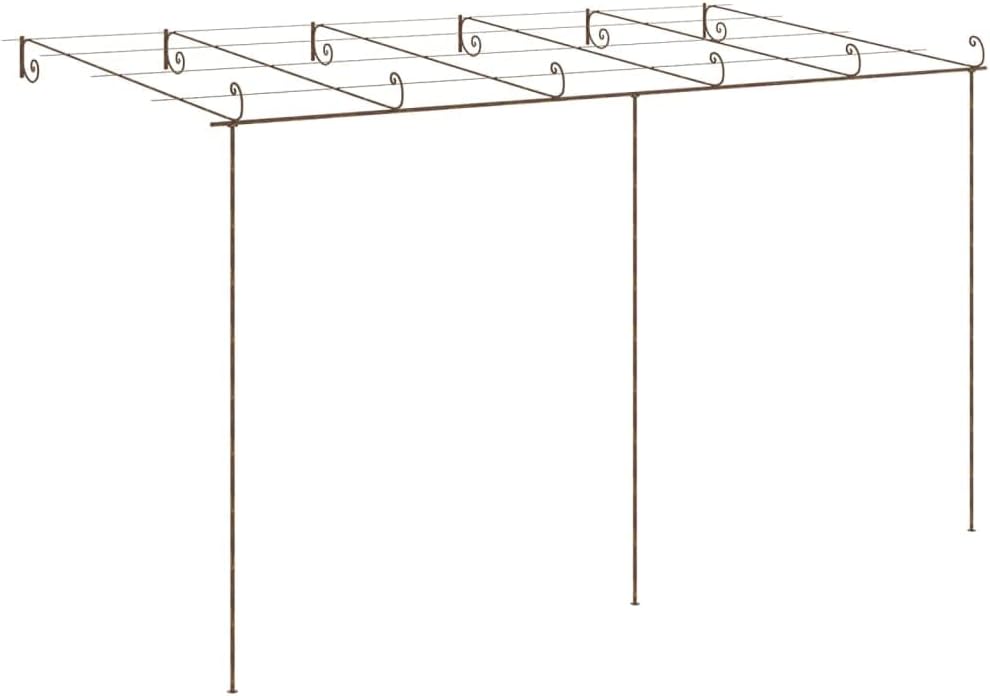 Quddiem view of the assembled vidaXL Garden Pergola structure without plants