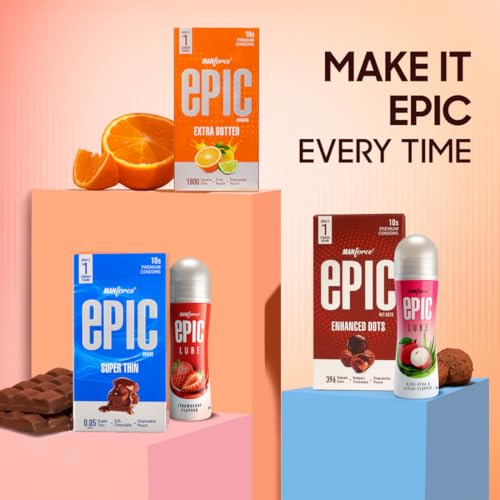 Image of Manforce Epic Long Lasting Premium Condoms For Lovemaking| Raspberry Flavour|From India' S No. 1* Condom Brand| Vegan| No Harsh Chemicals| Lubricated Latex Condoms| Pack Of 30