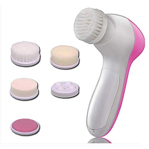 Brosse de nettoyage pour le visage 5 en 1 avec 5 têtes de brosse - Brosse électrique pour le visage - Soin des pores