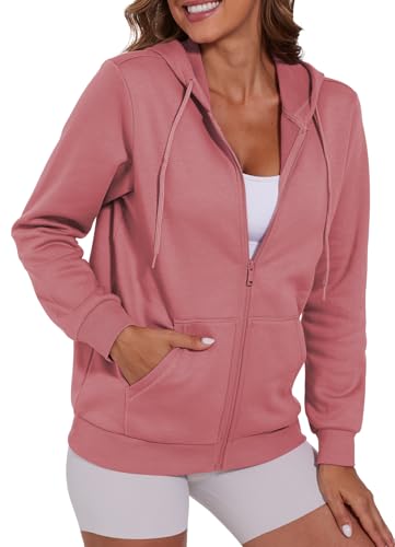 SMENG Womens Zip Up Hoodies Long Sleeve Fit Hooded Sweatshirts Fleece Lined 2026 Casual Lightweight Jacket - Image 3