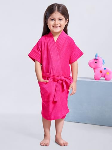 Image of SAND DUNE Baby Girls Terry Cotton Bathrobe, Quick Dry, 1-4 Years
