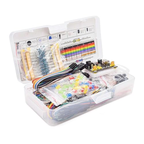 CAZSTYK Kit de iniciación electrónica, paquete completo de electrónica de 830 agujeros, para aprender con tutorial y componentes, paquete básico de proyecto
