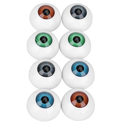 Sewroro 8Pcs Halloween Augäpfel Runde Puppen Augen Hohl Augapfel Gruselige Plastik Augapfel Halloween Cosplay Horror Requisiten Cover