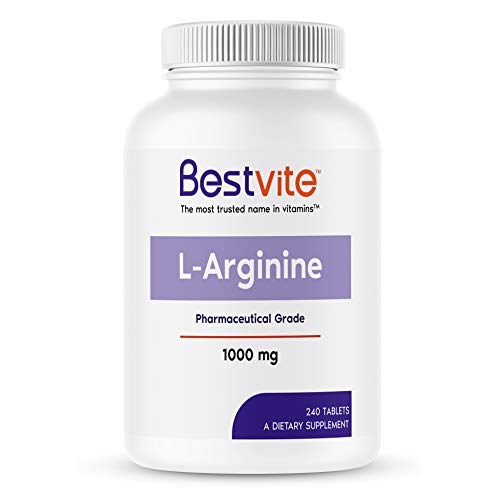 L-Arginine 1000mg per Tablet (240 Tablets) containing 20% More Pure L-Arginine as Compared
