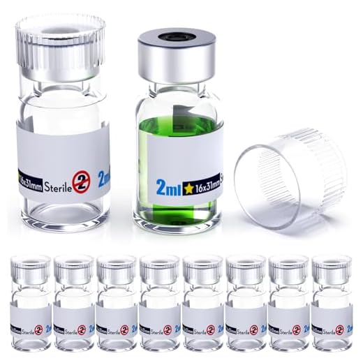 Biomed Solutions Frasco vazio estéril com tampa de plástico reutilizável, recipientes de vidro prontos para encher, frasco de injeção de líquido selado com porta de injeção autorreparável (2 ml,