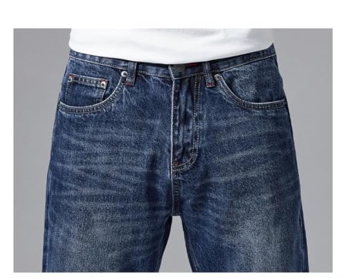 Men Spring Straight Cut Wide Leg Denim Pants Loose Male Trousers Jeans Dad2