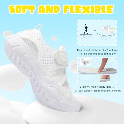 Image of JOINFREE Toddler Boys Girls Water Shoes Breathable Qucik Dry Sport Beach Sandals Lightweight Barefoot Flexible