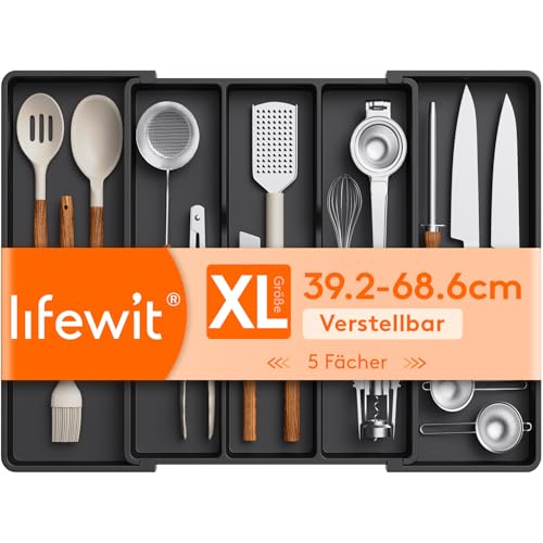 Lifewit Besteckkasten für Schubladen, großer Küchenutensilien Organizer – Ansicht 1