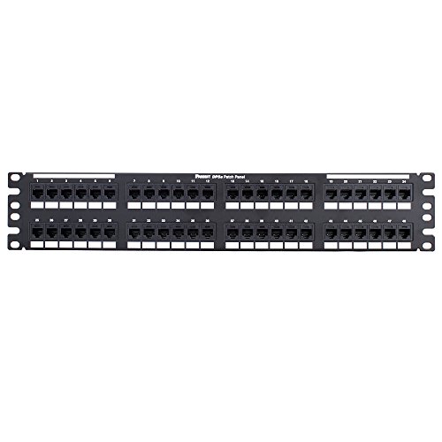 Panduit DP485E88TGY Category-5E 48-Port Flat Punchdown Patch Panel, Black