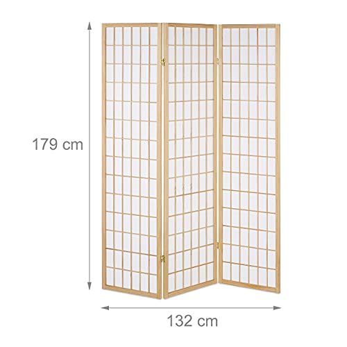 Relaxdays Paravento a 3 Ante, Pannello Divisorio