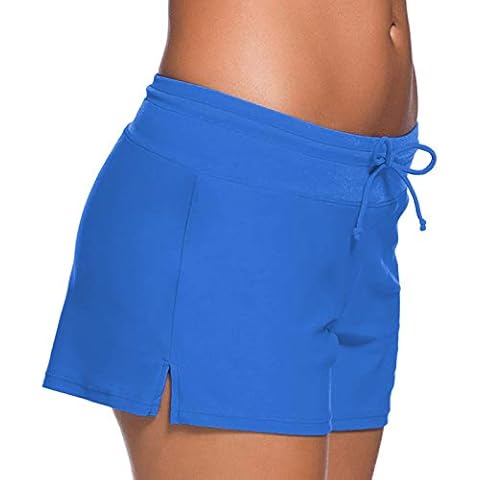 SPRING SEAON Womens Swimsuit Shorts Adjustable Summer Beach Swimwear Trunks Tankini Bottoms Swim Boardshorts, Sapphire Blue, X-Large Cover