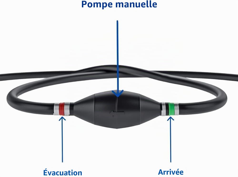 Pompe à main 140 cm (+60 cm), Pompe à diesel à grande capacité, Pompe à essence pour bidon, Pompe à huile polyvalente, Pompe à carburant, Pompe à main pour eau
