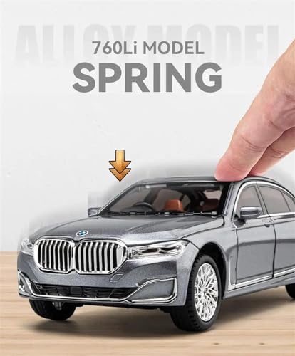 Image of PLUSPOINT Diecast 7Series 760 THE7 Toy Car 1:24 Scale Model,Pull Back Vehicles Alloy Simulation Supercar with Lights and Sound Also for Car Dashboard,Kids,Adult