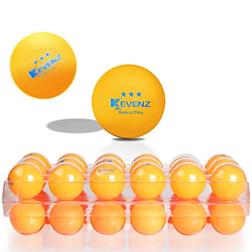 KEVENZ 50-Pack 3-Star 40+ Table Tennis Balls,Orange Advanced Ping Pong Ball for Competition Training Entertainment