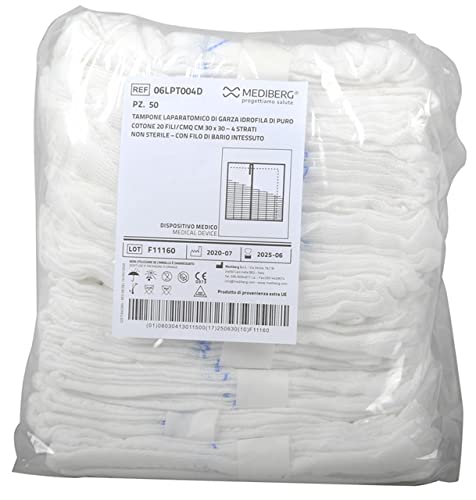 Garza 100% in cotone a 4 strati con 20 fili/cm², 30X30, confezione da 600, 59392