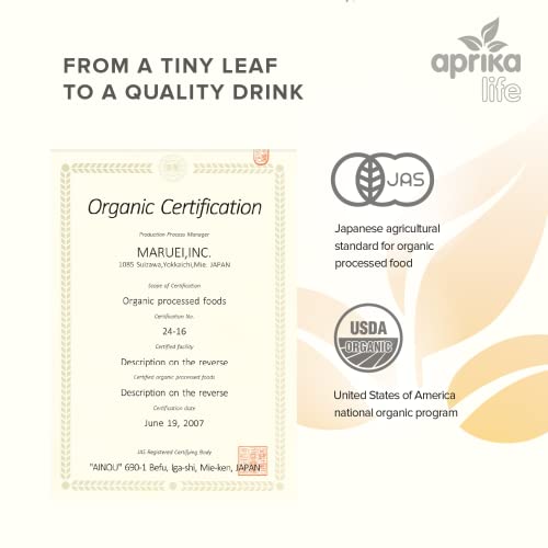 Hojicha Green Tea - Organic Hojicha Roasted Green Tea Powder - Authentic Japanese Houjicha - USDA & JAS Organic - [100g/3.5 Ounce Value Size]- by AprikaLife