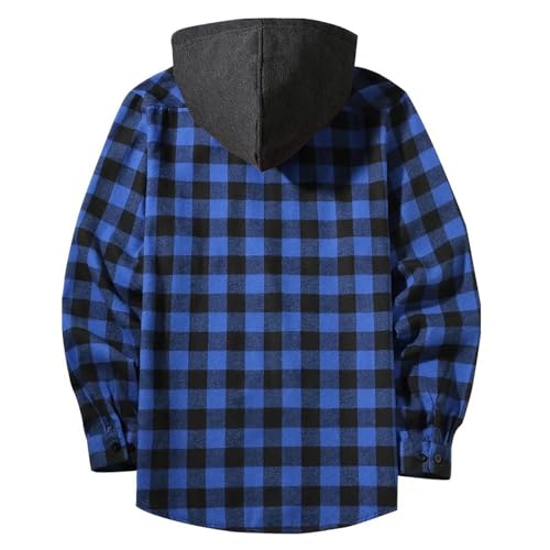 Flannel Shirt for Men Long Sleeve Lightweight Hoodies Casual Button Down Plaid Hooded Jackets Fall Outfits 20252