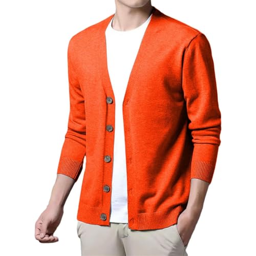 Men's Cardigan Sweaters V Neck Vintage Single Breasted Casual Knit Sweater Cardigans3
