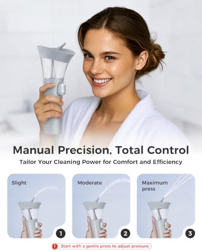 Image of KAUGIC Ear Cleaner. Manual Wax Removal Kit, One-Hand Flushing, Gray | Gentle Ear Irrigation Tool, Effortless Hand-Controlled Flow, Soft Silicone Tips, Comfortable Ergonomic Grip