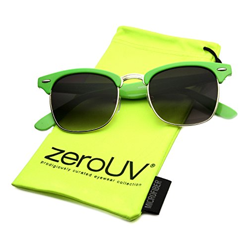 Image of zeroUV Half Frame Semi-Rimless Horn Rimmed Sunglasses