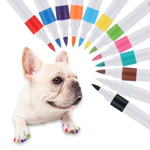 Genérico Esmalte De Uñas para Perros, 12 Colores Esmalte No Tóxico para Mascotas, Fórmula Suave Resistente Al Agua Y Desgaste, Insumos De Aseo para Mascotas Pequeñas