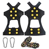 ZORVYN 1 Paire de Crampons antidérapants Taille 40-46, Griffes pour Glace et Neige + 2 mo...