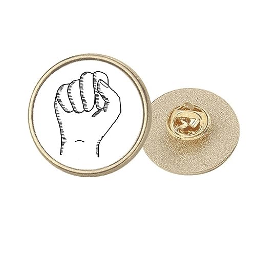 Broche ronde en métal doré au design artistique et finitions haut de gamme taille M