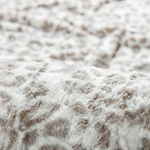 Chanasya Fluffy Faux Fur Leopard Duvet Cover King Size Comforter Cover Set - 3 Pieces Bedding Set - Soft Shaggy Cozy Plush Furry Fuzzy Luxury Aesthetic Animal Print Pattern Warm Velvet Mink Bedcover #TOP6
