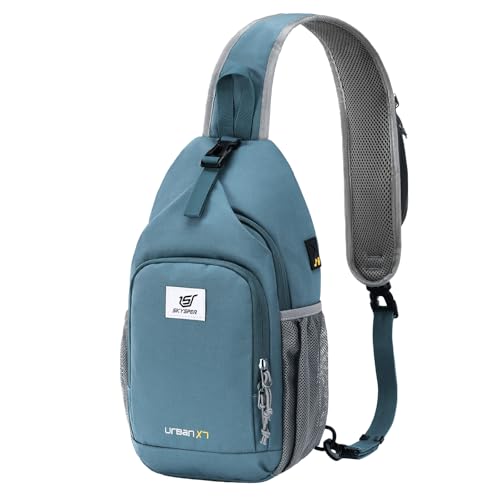 Image of SKYSPER Sling Bag RFID Crossbody Sling Backpack Cross Body Shoulder Bag Travel Hiking Daypack for Women Men(Slateblue)